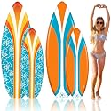 4 Pcs 59'' 36'' Inflatable Surfboard Pool Floats Hawaiian Luau Pool Decor 2 Size Summer Blow up Surf Board Wall Decor Inflatable Floats for Tropical Beach Party Outdoor