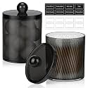 2 Pack Acrylic Qtip Holder Dispenser for Cotton Swabs, Balls, Floss Picks