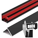 12 Pcs Aluminum Angle Corner Guards, 1" x 1" x 39.4" Metal Wall Corner Protector L-Shaped Molding Trim for Wall Door Frame Cabinet Protection Decoration, 2 mm Thickness, Black