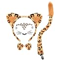 4 PCS Animal Ears and Tail Set for Kids and Adults-Halloween Christmas Theme Party Cosplay Animal Costume Accessory