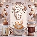 4 Pcs Baby is Brewing Cardboard Cutout Standup Life Size Baby Shower Decorations, Coffee Themed Cardboard Cutouts for Gender Reveal Birthday Party Photo Backdrop Favors