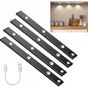 gitgrnth 4 pcs black motion sensor under cabinet light