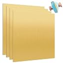 4 Pcs Brass Sheet 4 X 4 Inches, 24 Gauge (0.5mm) Thickness Brass Sheet Metal, No Scratches, Double-Sided Film Brass Plates for DIY Crafts, Jewelry Making and Electrical Repairs (4)