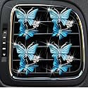 4 Pcs Butterfly Air Vent Clips, Car Vent Clips Dual Butterfly Air Vent Freshener Clip Decoration, Car Interior Decor Bling Cute Accessories Car Decoration for Women + Sunflower Mask Hook (Blue, 4)