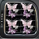 4 Pcs Butterfly Air Vent Clips, Car Vent Clips Dual Butterfly Air Vent Freshener Clip Decoration, Car Interior Decor Bling Cute Accessories Car Decoration for Women + Sunflower Mask Hook (Pink, 4)