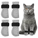 4 Pcs Cat Booties Anti Scratch Mittens Gloves Mesh Cat Claw Covers Kitten Protectors Foot Booties Breathable Adjustable Kitten Shoes to Prevent Scratching for Nail Trimming Pet Bathing