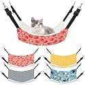 4 Pcs Cat Hammock for Cage Reversible Hanging Pet Bed, Vibrant, L