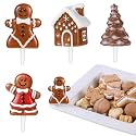 4 Pcs Ceramic Gingerbread Man Hand-painted Holiday Cake Toppers