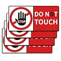 4 PCS Do Not Touch Warning Stickers,Self Adhesive Peel and Stick Vinyl Decal Do Not Use Hand Sign for Wall, Cars, Laptops, Glass, Toolbox