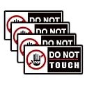 4 PCS Do Not Touch Warning Sign Stickers,Self Adhesive Durable Stop Do Not Use Hand Decal for Home, Office, Wall, Cars, Laptops, Bottles, Toolbox