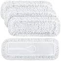 Qinyoung 4 Pcs 24 Inch Dust Mop Head Replacement, White Cotton Washable