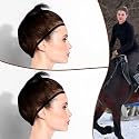 4 Pcs Equestrian Hair Nets No Knot Horse Riding, Black