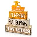 4 Pcs Fall Decor Wooden Tiered Tray Decor, Pumpkins Car Autumn Decorations Gifts for Home