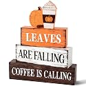 4 Pcs Fall Wooden Decor, Fall Table Decorations Gifts for Home