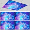 Fluorescent Light Covers for Ceiling Lights Classroom, Stylish Fluorescent Lampshades Classroom Light Covers Magnetic, Modern Ceiling Light Cover for Office, Home, Hospital (Purple Nebula)