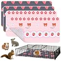 4 Pcs Guinea Pig Cage Liner, Washable Guinea Pig Bedding, Rabbit Bedding Waterproof Guinea Pig Pee Pads, Absorbent Guinea Pig Bedding for Small Animals Hamster Rabbit Squirrel Cage (Bear 47“)