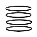 4 PCS Hair Band for Men, Elastic Headbands for Women and Men, Non-Slip Sports Headband for Gym, Running, Yoga, and Daily Use, Black