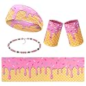 4 Pcs Ice Cream Drip Baseball Accessories Baseball Headband and Wristbands