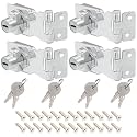 4 Pcs Keyed Hasp Lock, 2.5 Inch Twist Knob (Silver)