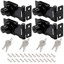 4 Pcs Keyed Hasp Lock, 2.5 Inch Twist Knob (Black)