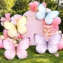 4 Pcs Large Fairy Butterfly Cardboard Cutouts, 19.69" Fairy Birthday Party Decoration, Standing Butterfly Props for Garden Outdoor Lawn Yard Signs Baby Shower Supplies Party Signs