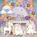 4 Pcs Large Unicorn Party Decorations, Rainbow Unicorn Cardboard Cutouts, Birthday Decoration for Girls Baby Shower Photo Booth Backdrop Party Supplies