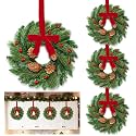 4 Pcs Mini Christmas Wreaths, Small Christmas Wreaths for Cabinets Kitchen