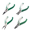 4 Pcs Mini Snap Ring Pliers Set Heavy Duty External/Internal Circlip Pliers with Straight/Bent Jaw for Ring Remover Retaining