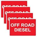 4 Pcs Off Road Diesel Labels, Red