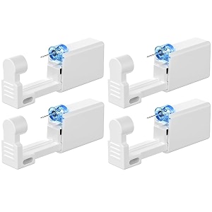 4 pcs no pain self ear piercing disposable stud gun kit silver pack of 4