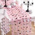 4 Pcs Pink Halloween Table Runners 29 x 70 in Ghosts Bats Party Decor