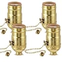 4 Pcs Pull Chain Lamp Socket Replacement,Gold