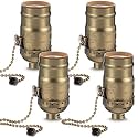 4 Pcs Pull Chain Lamp Socket Replacement,Antique Brass