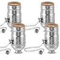 4 Pcs Pull Chain Lamp Socket Replacement,Silver