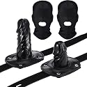 Tisancy 4 Pcs Gag Hood Set Adjustable Lock Bondage Strap, 1.97in,1.18in