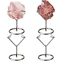 4 Pcs Rock Display Stand, Metal Black Crystal Display Holder Small Crystal Ball Holders for Small Gemstones Mineral Agate Home Office Decor