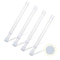 4 Pcs Small Tension Rod 10-15.7 inch Spring Rod, Tension Rod Spring Tension Rods, Small Tension Curtain Rod, Short Thin Tension Rods, Mini Tension Rods for Closet, Cabinets, Cupboard, Drawers, White