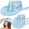 4 Pcs Sparkly Cowboy Hat Western Sequin Glitter Large Cowgirl Hat