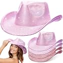 4 Pcs Sparkly Cowboy Hat Western Sequin Glitter Large Cowgirl Hat