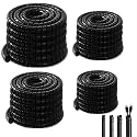 4 Pcs Spiral Wrap Cable Protector, Safe 1/4"+3/8"+1/2"+3/4" Od x 100 ft Pre Cut Lengths Hydraulic Hose Protector Wrap to Avoid Wear and Extend Life for Hydraulic Pneumatic Hoses(Black)