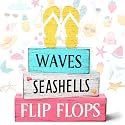 4 Pcs Summer Wooden Table Decor, Summer Decorations for Home