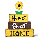 4 Pcs Sunflower Wooden Decor, Sunflower Decorations Gifts