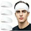 4 pcs Summer Sports Headbands, Stretchy Durable Sweatband Hairbands for Men Women Fitness Pilates Running Yoga