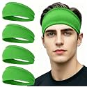 4 pcs Summer Sports Headbands, Stretchy Durable Sweatband Hairbands for Men Women Fitness Pilates Running Yoga