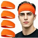 4 pcs Summer Sports Headbands, Stretchy Durable Sweatband Hairbands for Men Women Fitness Pilates Running Yoga