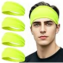 4 pcs Summer Sports Headbands, Stretchy Durable Sweatband Hairbands for Men Women Fitness Pilates Running Yoga