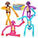4 Pcs Telescopic Suction Cup Dog Toy,Dog Pop Sensory Tube Toddler Fidget Toys,Dog Party Favors for Kids,Classroom Exchange, School Reward,Autism Sensory Products