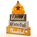 4 Pcs Thanksgiving Wooden Table Decor, Thanksgiving Fall Decorations