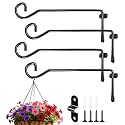 4 Pcs Wall Plant Hanger, 9.94in Iron, 4-Screw Mount, Indoor/Outdoor
