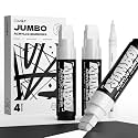 4 Pcs White Jumbo Poster Marker Set, 15mm and 0.7mm Tip